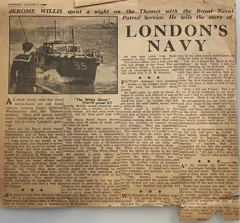 London’s Navy — newspaper clipping, 6 August 1940
