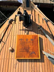 A plaque honouring Gerfalcon’s restoration